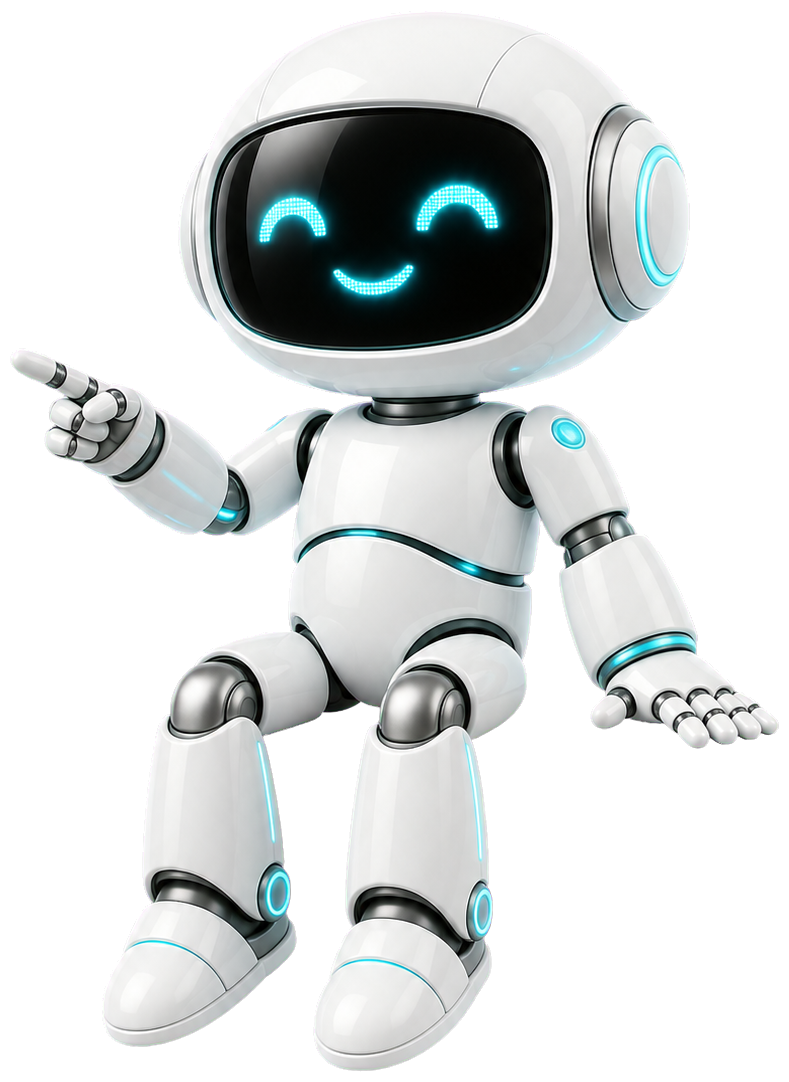 Orderlek Cute White 3D Robot Mascot